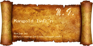 Mangold Iván névjegykártya