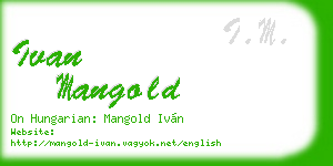 ivan mangold business card
